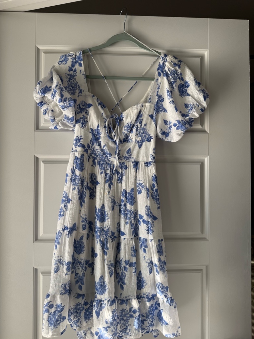 Princess Polly White Sundress with Blue Floral Print